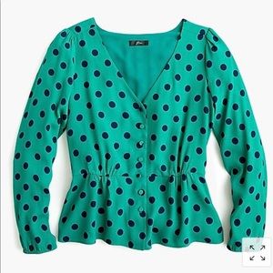 J Crew Polka Dot Blouse sz 0